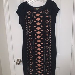Black/Nude Eva Franco Dress (Size 2)